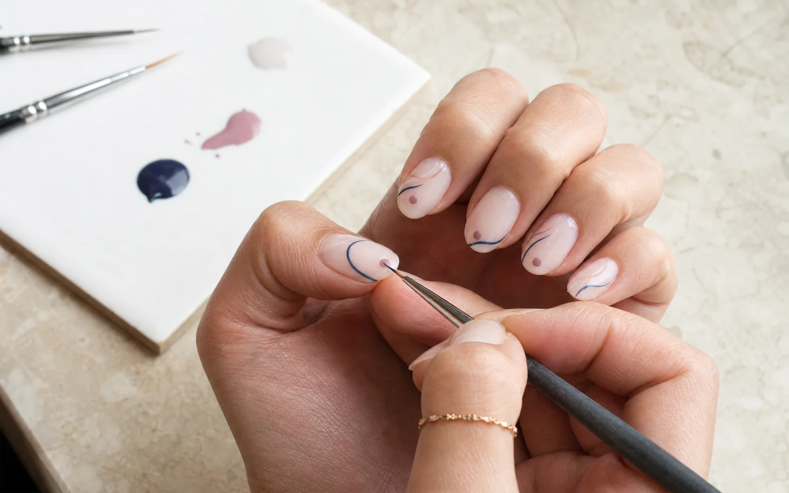 Nail Art preparation and process at a College Station nail salon
